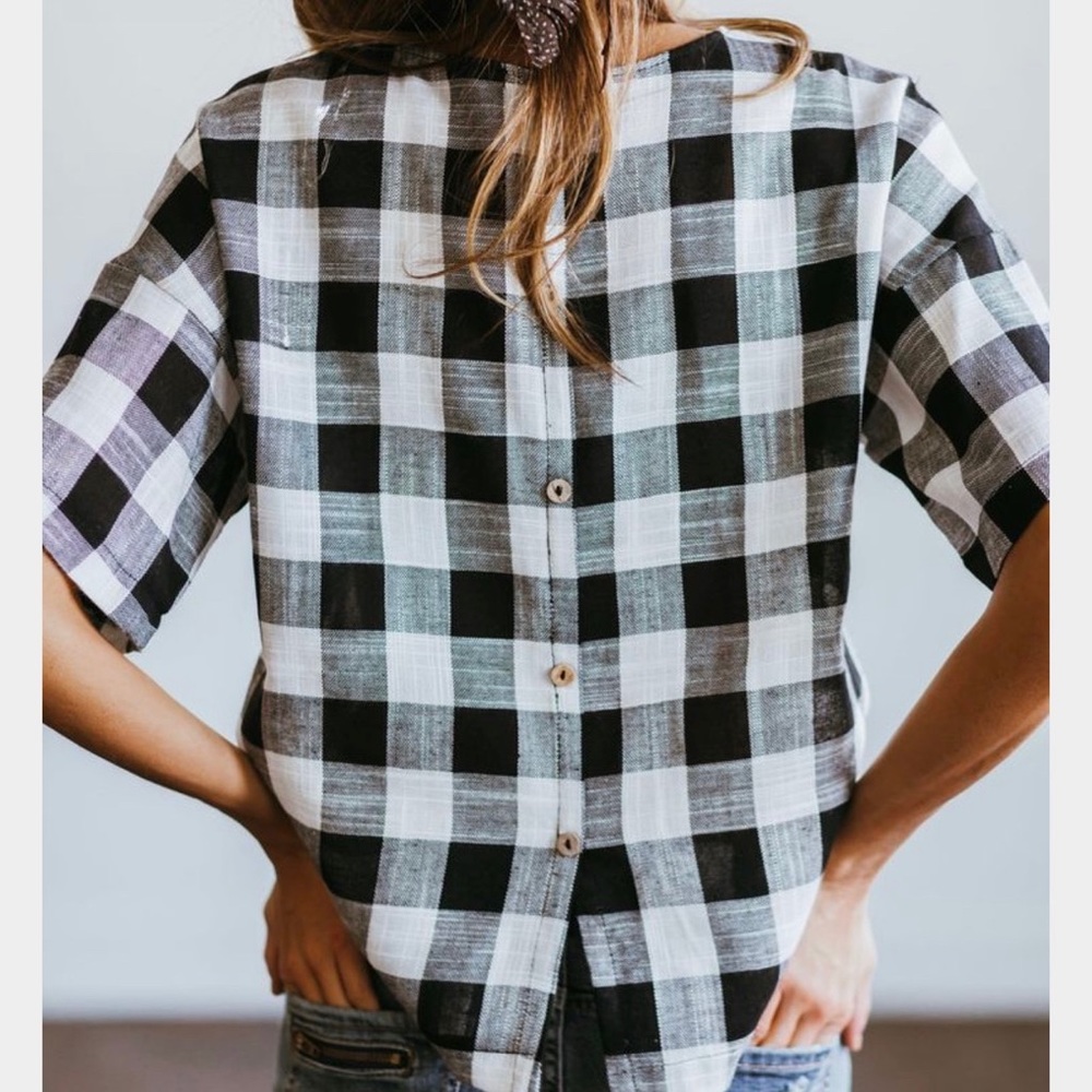 Linen Plaid Shirt - Button-Down Back